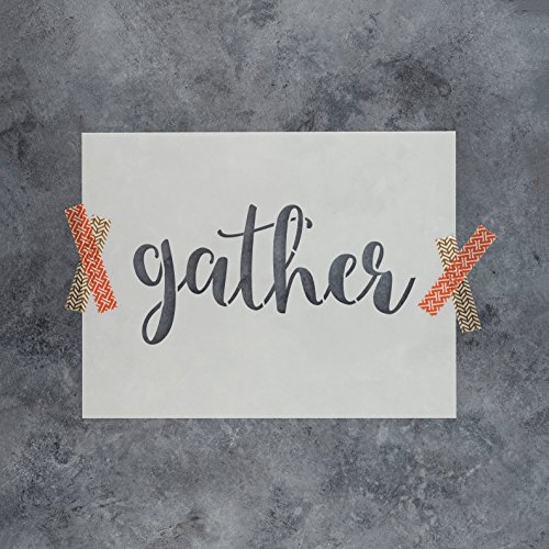 Gather Stencil for Walls and Crafts - Reusable Stencils of the Word "Gather" for Painting in Small & Large Sizes - Made in USA