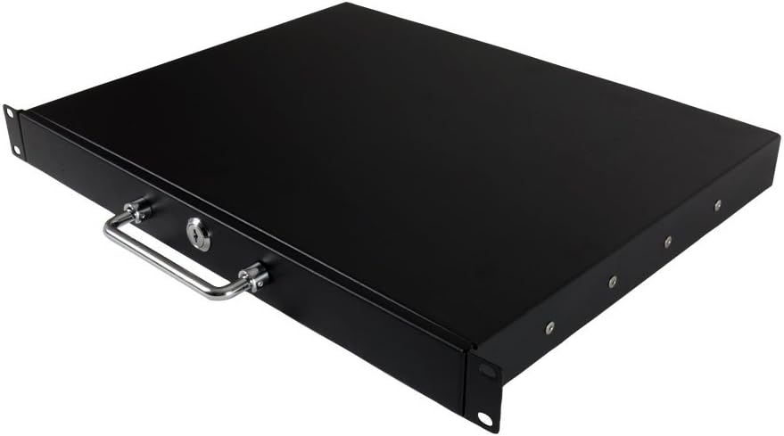 RackSolutions 19 Inch 1U Rack Mount Drawer With Lock for Server Network and AV Rack Cabinets