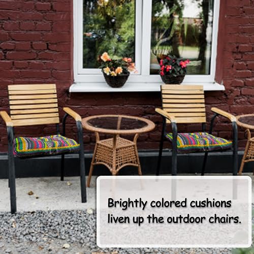 Big Hippo Patio Chair Cushions 17 X 17 X 2 Inch Chair Pad Soft Square Chair Seat Cushions for Patio Furniture Home Garden Office Outdoor Indoor with Ties