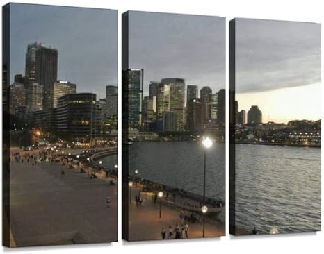Amazon Co Jp シドニー オーストラリア 夕暮れ 風景 オセアニア 夕方 海外 海 海辺 日暮れ 外国 町並み ビル 建物 夕闇モダン アートボード 壁アート 壁掛け モダンアート 壁飾り木枠セット 壁芸術 新築祝い ホーム キッチン