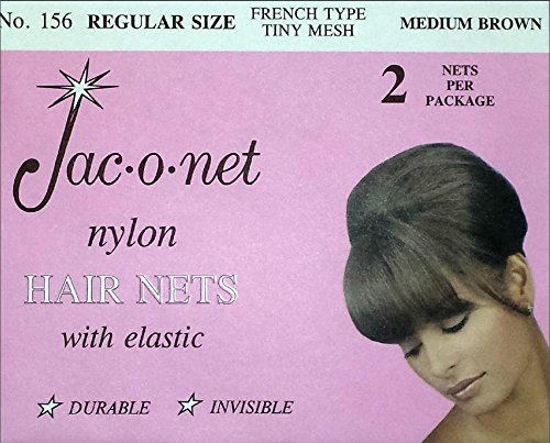 Hair Net Jac-O-Net French Type, Tiny Mesh Regular Size, Grey,2 Net Per Pack [Pack of 12]