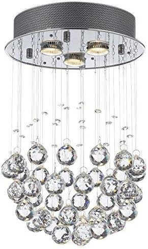 Modern Chandelier Rain Drop Lighting Ceiling Lamp 3 Lights Crystal Ball Fixture Pendant H18 X W12 Amazon Com