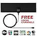 TV Antenna, MIESCHER Indoor Mini TV Antenna, 35 Miles Signal Reception for 1080P, VHF and UHF, get Free Local Channels for Smart TV, HDTV and TV - Black
