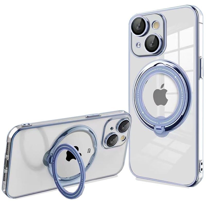Cool Case for iPhone 15 Magnetic Ring Blue