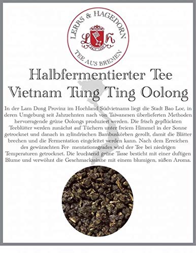 Lerbs & Hagedorn, Halbfermentierter Tee Vietnam Tung Ting Oolong | Blumig mit Leichter Süße 1kg (ca. 81 Liter) Leuchtend…