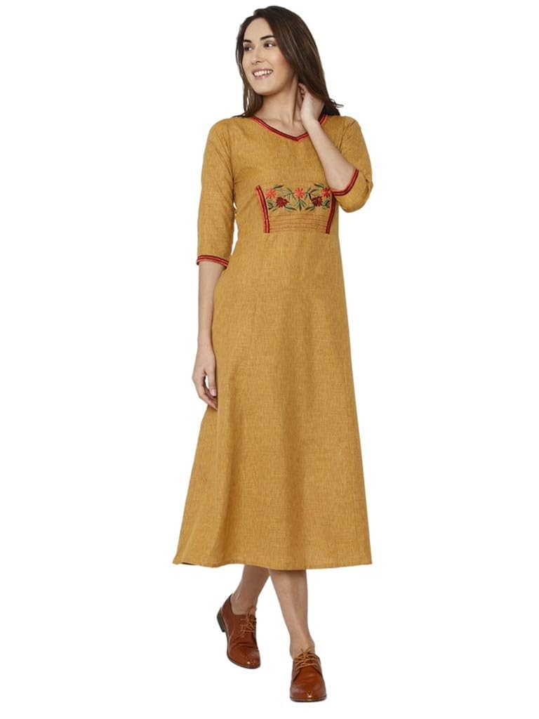 mustard casual dress