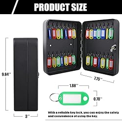 Key Cabinet Wall Mount with Key Lock, 28 Key Hooks
