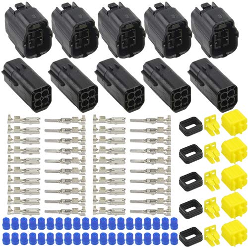 WMYCONGCONG 5 Kits 4 Pin Way Waterproof Electrical Connector Plug for