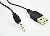Black USB A Type to 3.5mm Jack Plug Audio Data Cable for MP3 Mp4