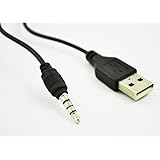 TOOGOO(R) Black USB A Type to 3.5mm Jack Plug Audio Data Cable for MP3 Mp4