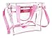 Nova Sport Wear Bag with Handles / Adjustable Strap Transparent Gameday Tote, 12 x 12 x 6 Inch - Pink