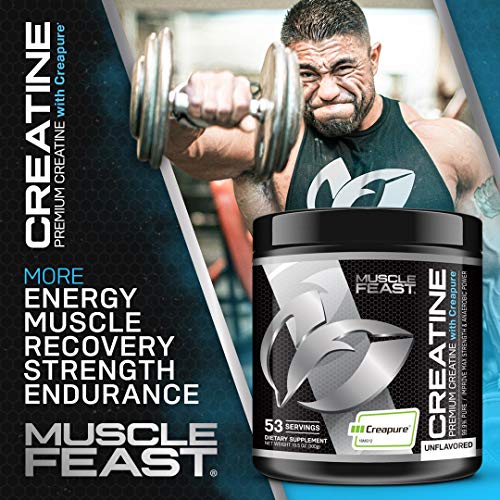 MUSCLE FEAST Creapure Creatine Monohydrate Powder Premium PreWorkout