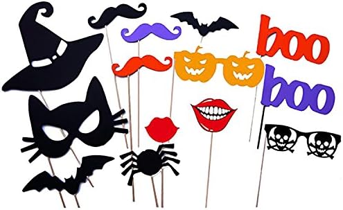 Halloween Photo Booth Props 14 Pcs,Itechzhu Halloween decoration Photo Booth Props,Halloween Masks for Kids Funny Photo Booth