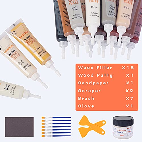 Wood Filler Repair Kit Furniture Scratch Hole Restorer with Brushes