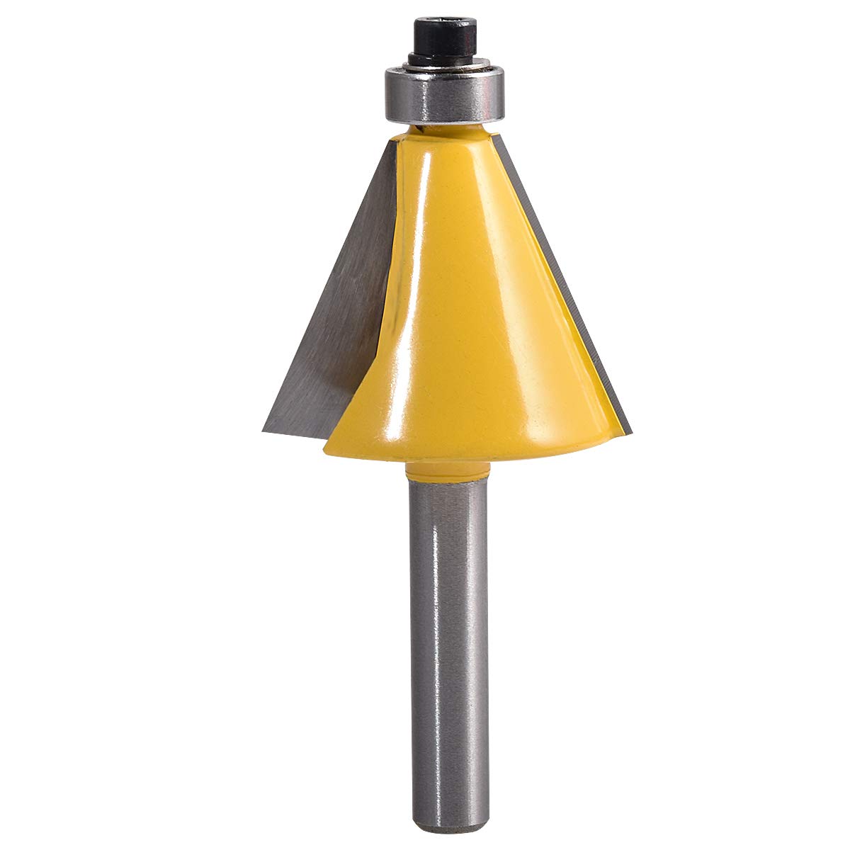 KATUR 22.5 Degree Chamfer and Bevel Edging Router Bit, Carbide Tipped Chamfer Router Bit with 1/4 Inch Shank, Woodworking Milling Cutter (1/4" Shank 22.5 Degree)