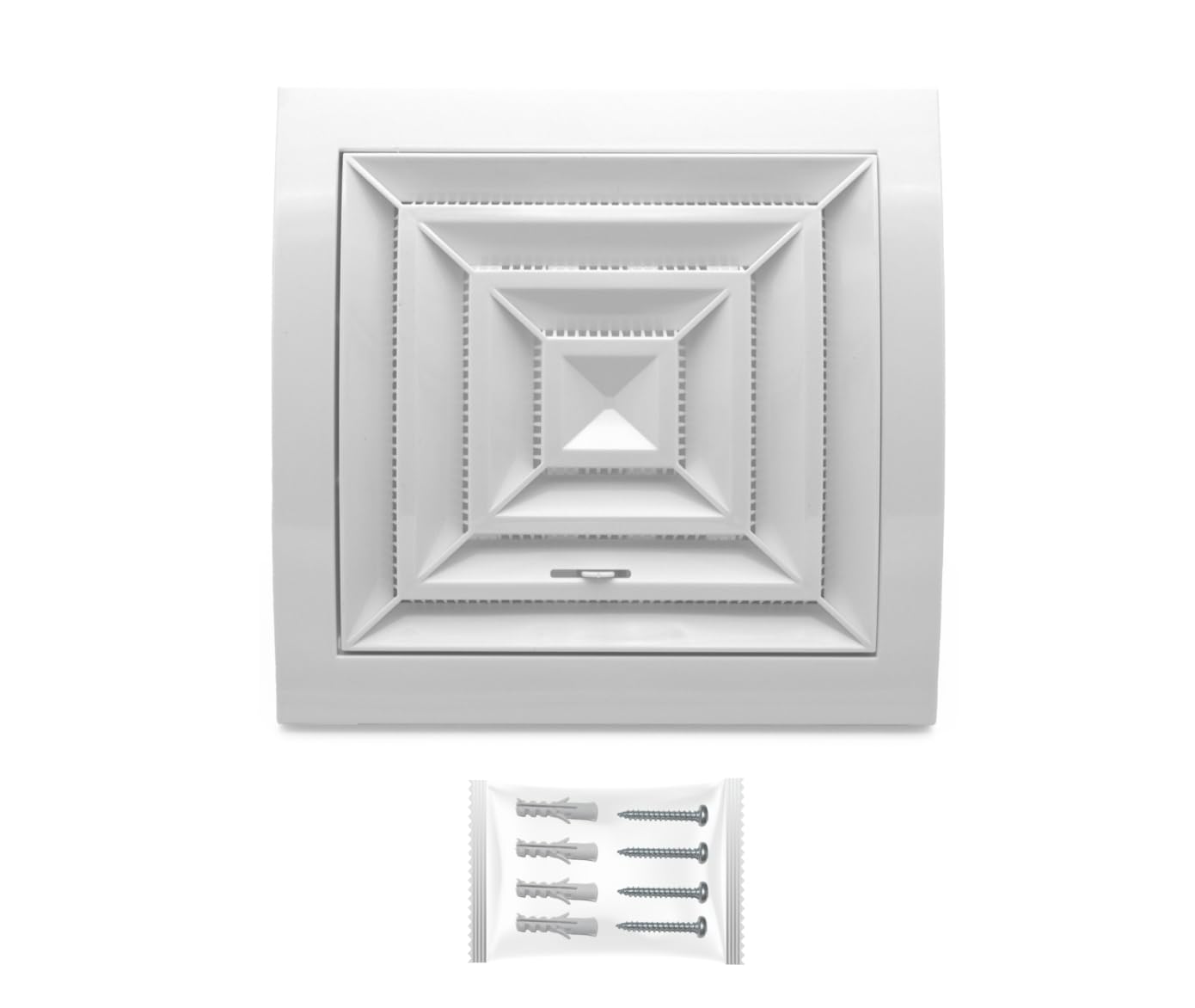 H&C VENT Exhaust Air Diffuser with Connector & Valve │ Ventilation Grilles │ Ducting Hose Vent Cover │ Adjustable Duct Pipe Extractor Covers for Bathroom Fan Wall Ceiling Window │ Inside & Outside