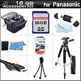16GB Accessory Kit For Panasonic HDC-TM41 HD Camcorder Includes 16GB High Speed SD Memory Card + 57