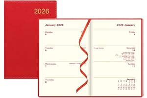 Letts of London® 2026 Belgravia Weekly/Monthly Planner, 12 Months, January to December, Italian Leather, Pocket Size, 4.25" x