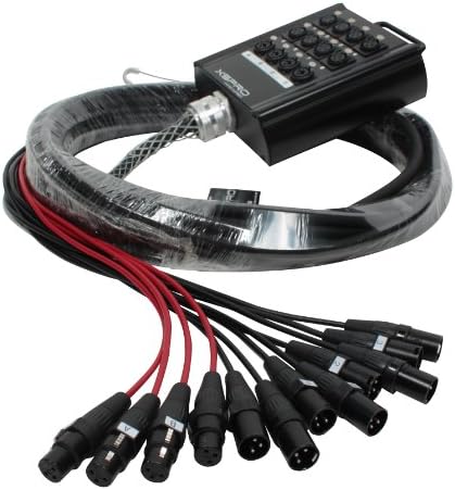 XSPRO 8 x 4 Channel 50' Pro Audio Stage Snake Combo XLR 1/4" Return 8x4x50