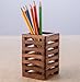 Rusticity Indian Sheesham Decorative Mesh Design Wooden Pen, Pencil Holder/Handmade Traditional Storage Organizer for Desk, School Supplies, Office Table, Home Gift for Birthday 2.75 x 2.75 x 4.25 in