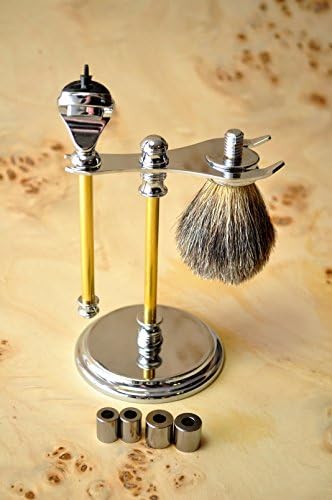 Fusion Razor and Badger Brush Kit for Woodworkers with Deluxe Stand