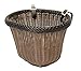 Colorbasket 01396 Adult Front Handlebar Bike Basket, All Weather, Water Resistant, Adjustable Leather Straps, Brown with Black Trim