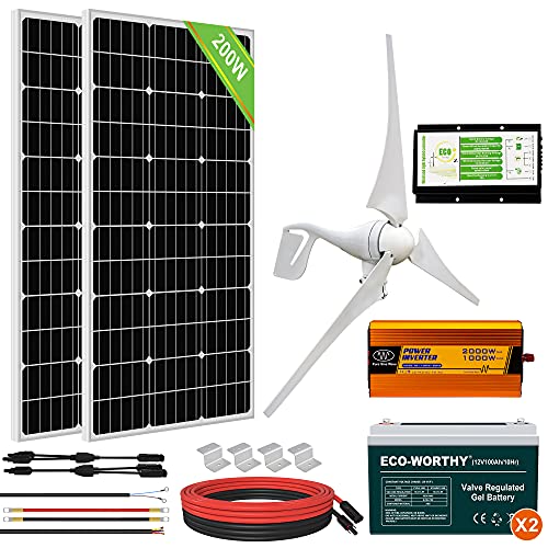 ECOWORTHY 600W Solar Wind Power Complete System 1pc 400W Wind Turbine