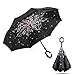 Elover 32in X 8 Panels Double Layer Inverted Umbrella, D - Peach Blossom
