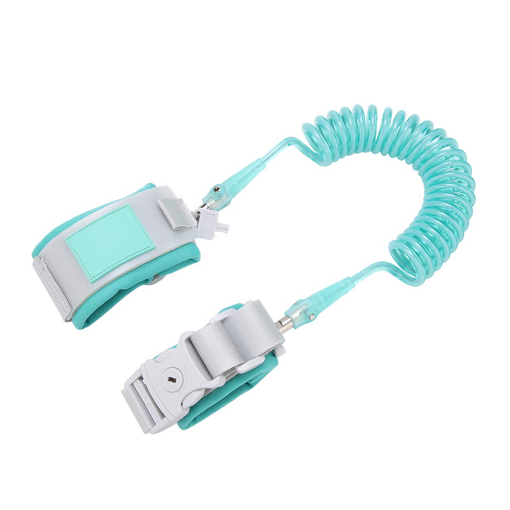 Anti Lost Wrist Link, 2M Baby Kids Toddler Anti Lost Wrist Harness Leash Wristband with Safety Key Lock for Outdoor Activities Shopping[Green]