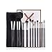 DUcare Makeup Brushes 12 Pcs Professional Makeup Brushes Set Cosmetic Foundation Powder Blending Contour Lip EyeShadow Eyebrow Brush with Leather Brush Case Bag (Sliver and Black)