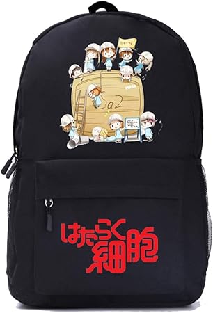 Gumstyle Cells At Work Hataraku Saibou Anime Casual Daypack Backpack Sports Bag For Short Trips Black 6 Amazon Co Uk Luggage