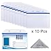 10 Pack Horizontal Extra Thick Clear ID Badge Holder Card Holder with Resealable Zip for Multiple Cards (Vinyl PVC) by Wisdompro - Blue Zip (4-3/8