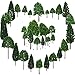 Bememo 33 Pieces Model Trees 1.18 - 6.29 inch/ 3 - 16 cm Mixed Model Tree Train Trees Railroad Scenery Diorama Tree Architecture Trees for DIY Scenery Landscape, Natural Green