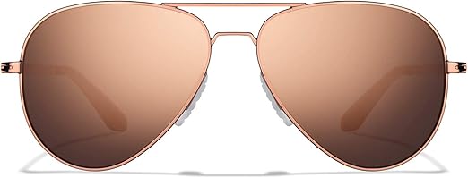Amazon Com Roka Phantom Alloy Sports Performance Aviator Gafas De Sol Polarizadas Para Hombres Y Mujeres Marco De Cobre Lente De Bronce Con Espejo De Oro Rosa Clothing