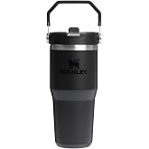 STANLEY IceFlow 2.0 Flip Straw Tumbler, 14 oz, Black 2.0 | Easy Carry Handle | Twist On Lid and Flip Up Straw | Leak Resistant Water Bottle | Insulated Stainless Steel | BPA-Free