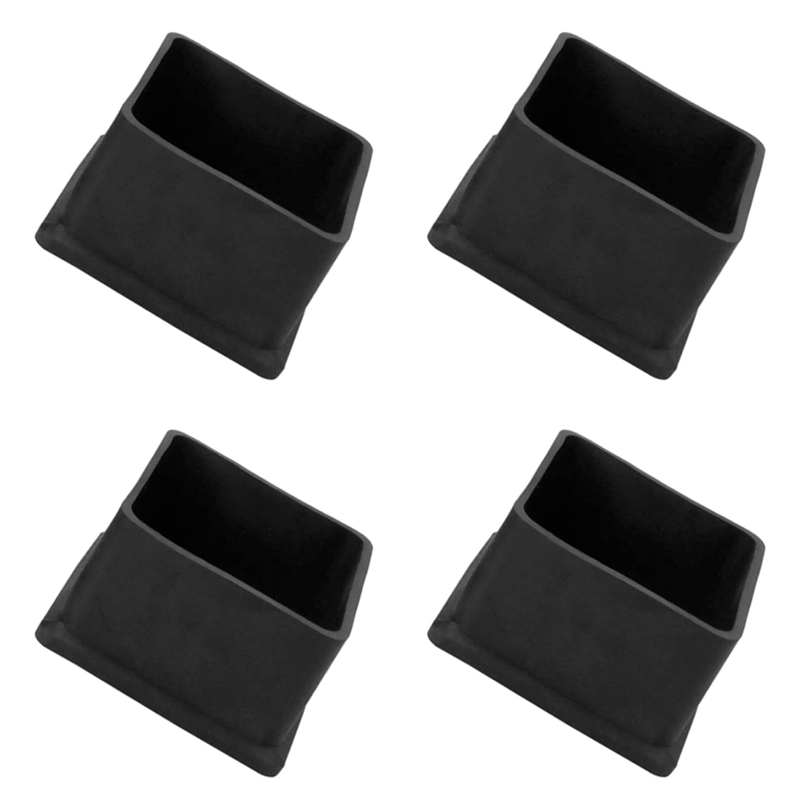 METALLIXITY Chair Leg End Cover (50mm x 50mm) 4Pcs, Square PVC Furniture Feet Caps Floor Protector - for Sofa Table Patio Chairs, Black