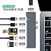 USB C Hub Adapter Dongle for MacBook Pro 2019/2018-2016,MacBook Air 2019/2018, Thunderbolt 3, 4K HDMI, USB 3.0, 7-in-1 Type C Hub, TF/SD Card Reader