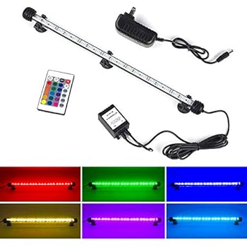 LED Aquarium Light, Smiful Fish Tank Light Submersible Underwater Crystal Glass LEDs Lights 15 Inches (15