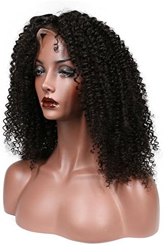 KeLang Hair Kinky Curly Lace Human Hair Wigs Lace Front/Full Lace Natural Color Brazilian Virgin Hair For Black Women Density:130% 14inchs