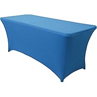 Obstal 6ft Stretch Spandex Table Cover for Standard Folding Tables - Universal Rectangular Fitted Tablecloth Protector…