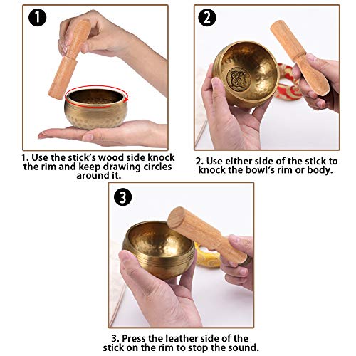 DomeStar Singing Bowl Mallet, 5 x 1 Inch Sound Bowl Stick Tibetan Singing Bowl Stick