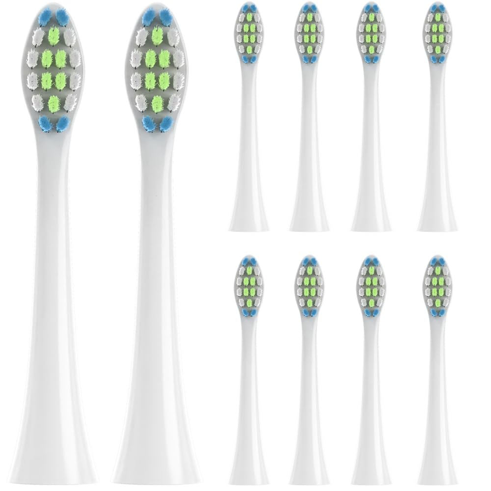 Photo 1 of 10 Pcs Replacement Toothbrush Heads for Operan Electric Toothbrush with Dust Cover, White
