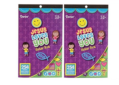 Darice 254 Piece Religious Sticker Book- Jesus Loves You (Pack of 2)