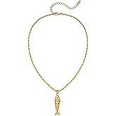 INNERDIVA Seashell Necklace for Women, Gold Statement Fish Shell Pendant Necklace Beach Summer Shell Jewelry