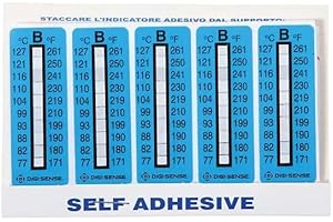 DIGI-SENSE Cole-Parmer Irreversible 10 Point Vertical Temperature Label, 171-261°F/77-127°C; 10/Pk