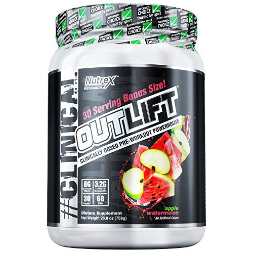 Nutrex Research 30 Serving Outlift Powder, Apple Watermelon, 26.8 Ounce
