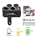 Rocketek 2 USB 2 Socket Car Cigarette Lighter Adapter Combine Dual 12V/24V DC Outlet Car Splitter and Dual USB QC3.0 Car Charger Adapter, The Car Socket and Car USB Support up to 90W / 4 Devices