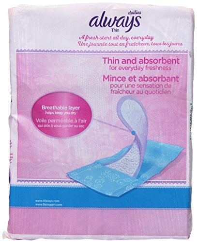 Always  Thin Liners Wrapped Unscented 162 Count (Pack of 2)