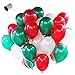 LAttLiv Party Balloons Christmas Decoration 12 inch Pearl Colour Latex Balloons 100 Packs for Kids Party Supplies Wedding Decoration Baby Shower or Birthday Decoration - Green/White/Red
