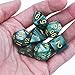 EBOOT 7-Die Polyhedral Dice Compatible with DND Dice Set Dungeons and Dragons with Black Pouch (Green)